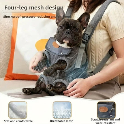 French Bulldog Chest Backpack Carrier - Grey - Frenchie Complex Shop