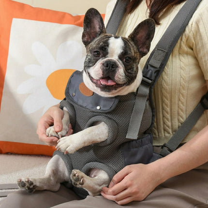 French Bulldog Chest Backpack Carrier - Grey - Frenchie Complex Shop