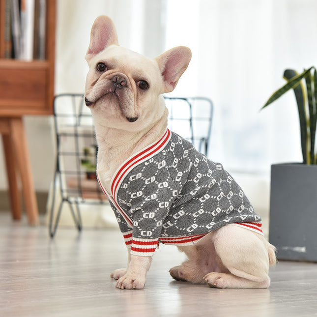 French Bulldog Thick Knit Sweater - Grey / S - Frenchie Complex Shop