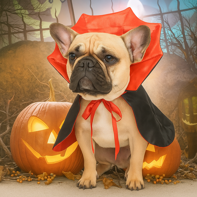French Bulldog Vampire Cloak Costume - 1 / Universal size - Frenchie Complex Shop