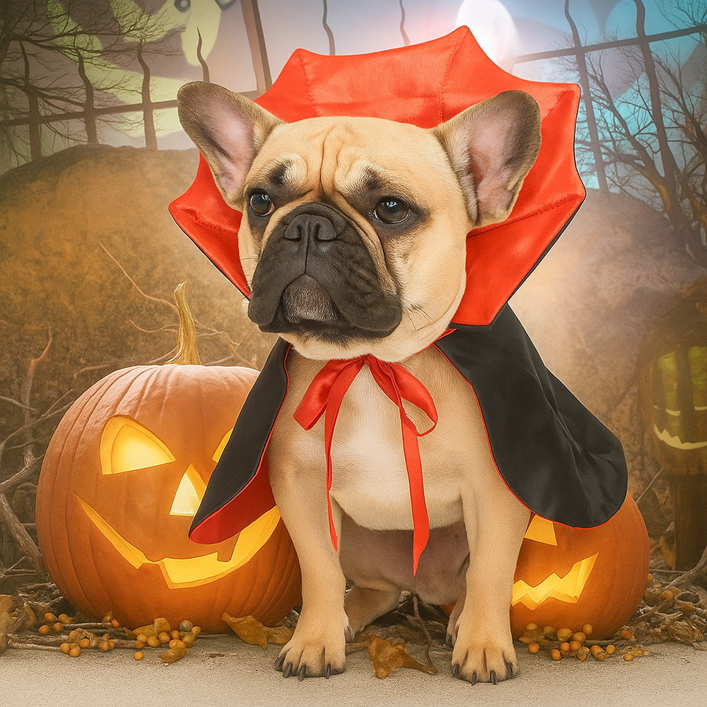 French Bulldog Vampire Cloak Costume - 1 / Universal size - Frenchie Complex Shop