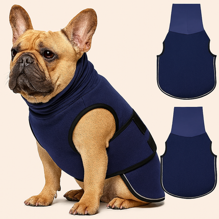 Frenchie Anxiety Vest – Calming Hooded Jacket - Navy blue / XS - Frenchie Complex Shop