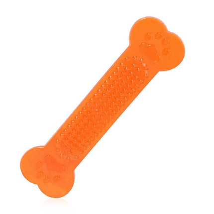 Frenchie Durable Rubber Bone – Dental Chew Toy - Orange - Frenchie Complex Shop