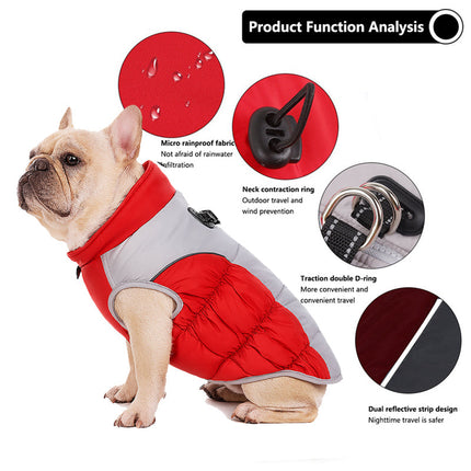 French Bulldog Winter Coat – Warm Padded Dog Jacket - Red / XL - Frenchie Complex Shop