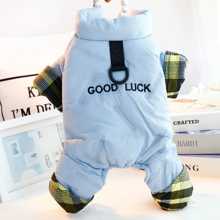 Good Luck French Bulldog Jacket - Light Blue / S number - Frenchie Complex Shop