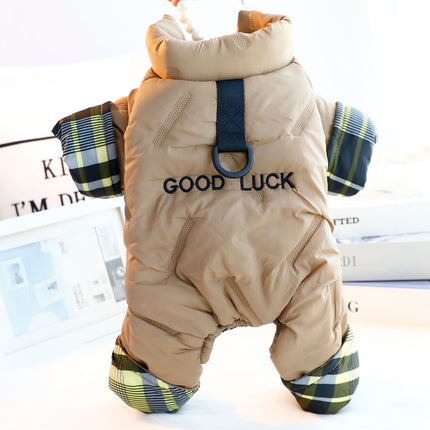 Good Luck French Bulldog Jacket - Khaki / S number - Frenchie Complex Shop