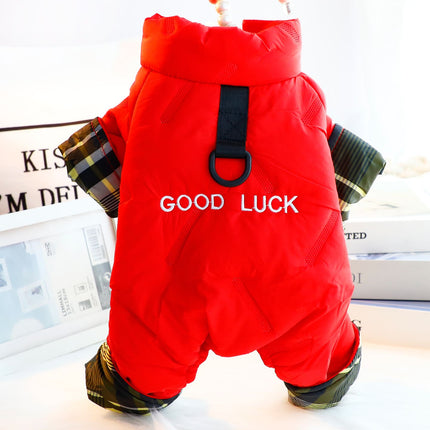 Good Luck French Bulldog Jacket - Red / S number - Frenchie Complex Shop
