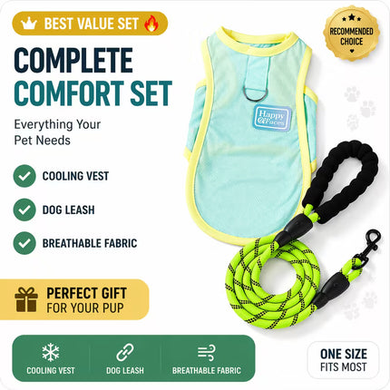 Happy Faces™ French Bulldog Cooling Vest - Green / XS - Frenchie Complex Shop