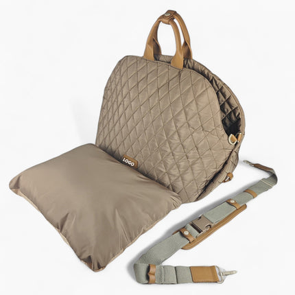 Luxury French Bulldog Carrier Bag & Car Seat - Beige - Frenchie Complex Shop
