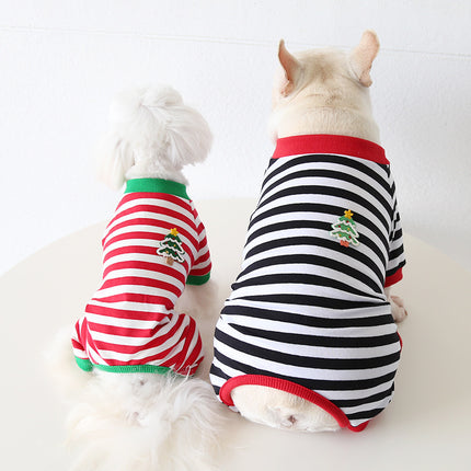 StripeNap French Bulldog Pajamas - Red / XS - Frenchie Complex Shop