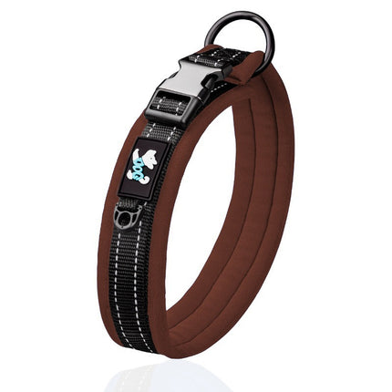 Reflective French Bulldog Collar - Brown / S - Frenchie Complex Shop