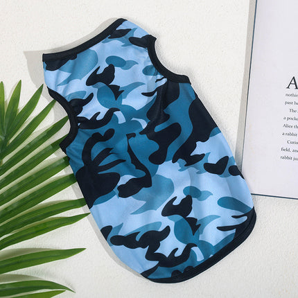 Camouflage French Bulldog Summer Vest - Light Blue / XS - Frenchie Complex Shop