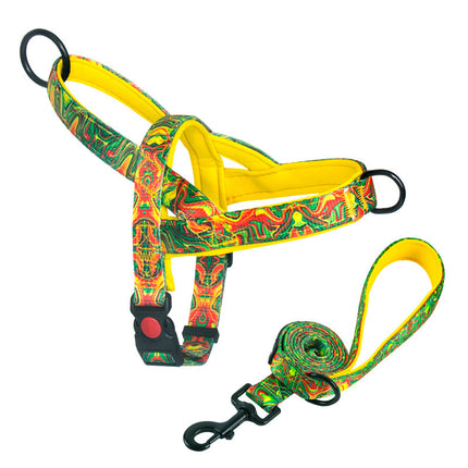 Print No Pull Frenchie Harness - Yellow / S - Frenchie Complex Shop