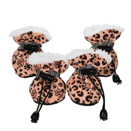 Printed French Bulldog Shoes - Leopard print-added velvet / XXS - Frenchie Complex Shop