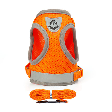 French Bulldog Harness Vest & Leash Set - Orange / XL - Frenchie Complex Shop