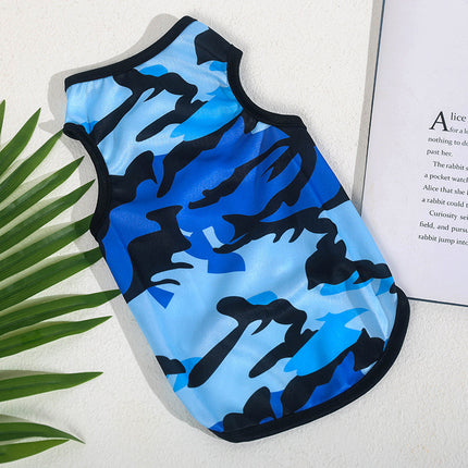 Camouflage French Bulldog Summer Vest - Blue / XS - Frenchie Complex Shop