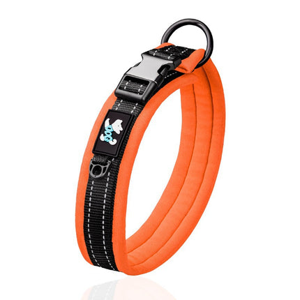 Reflective French Bulldog Collar - Orange / S - Frenchie Complex Shop
