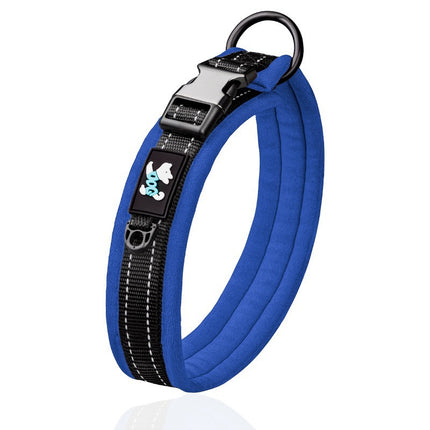 Reflective French Bulldog Collar - Dark blue / S - Frenchie Complex Shop