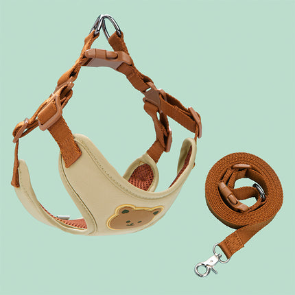 Bear Soft Padded Frenchie Harness - Beige / XS - Frenchie Complex Shop