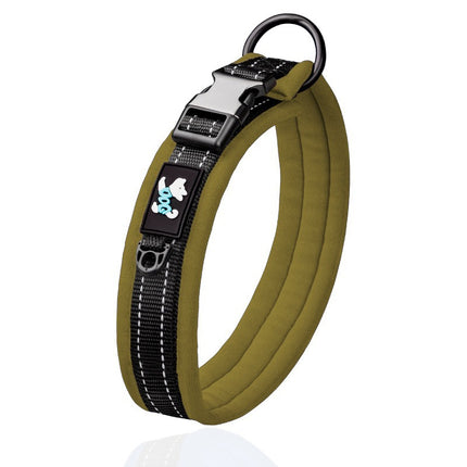 Reflective French Bulldog Collar - Green / S - Frenchie Complex Shop