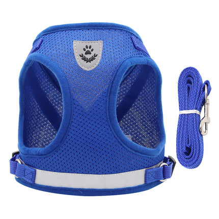 Breathable Harness Set for French Bulldogs - Blue / XL - Frenchie Complex Shop