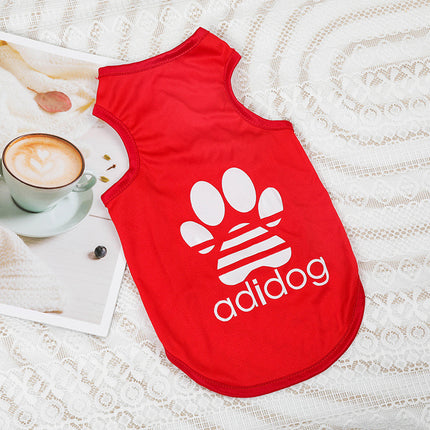 Adidog French Bulldog Shirt Vest - Red / XS - Frenchie Complex Shop