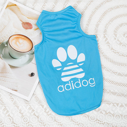 Adidog French Bulldog Shirt Vest - Blue / XS - Frenchie Complex Shop