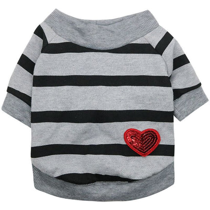 Heart French Bulldog Sweatshirt - Gray / L - Frenchie Complex Shop