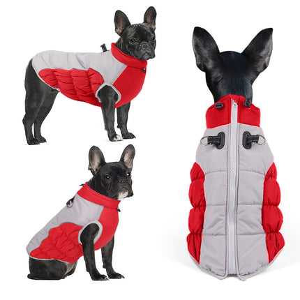 French Bulldog Winter Coat – Warm Padded Dog Jacket - Red / XL - Frenchie Complex Shop