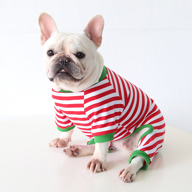 StripeNap French Bulldog Pajamas - Red / XS - Frenchie Complex Shop