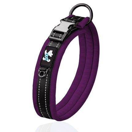 Reflective French Bulldog Collar - Purple / S - Frenchie Complex Shop