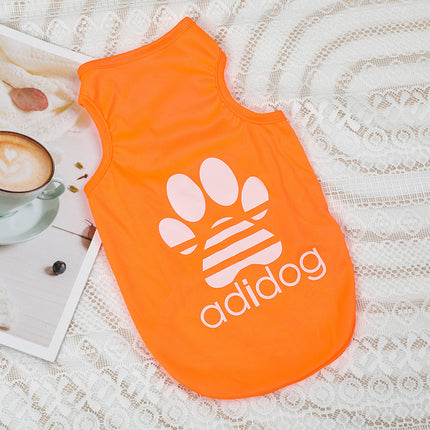 Adidog French Bulldog Shirt Vest - Orange / XL - Frenchie Complex Shop