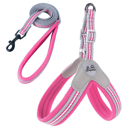 No-Pull Frenchie Harness with Leash - Pink / S - Frenchie Complex Shop