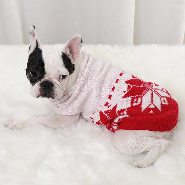 Winter Spirit French Bulldog Sweater - S / Red - Frenchie Complex Shop