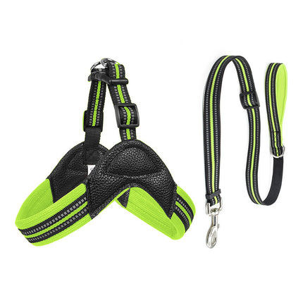 No Pull French Bulldog Harness - Green set / M - Frenchie Complex Shop