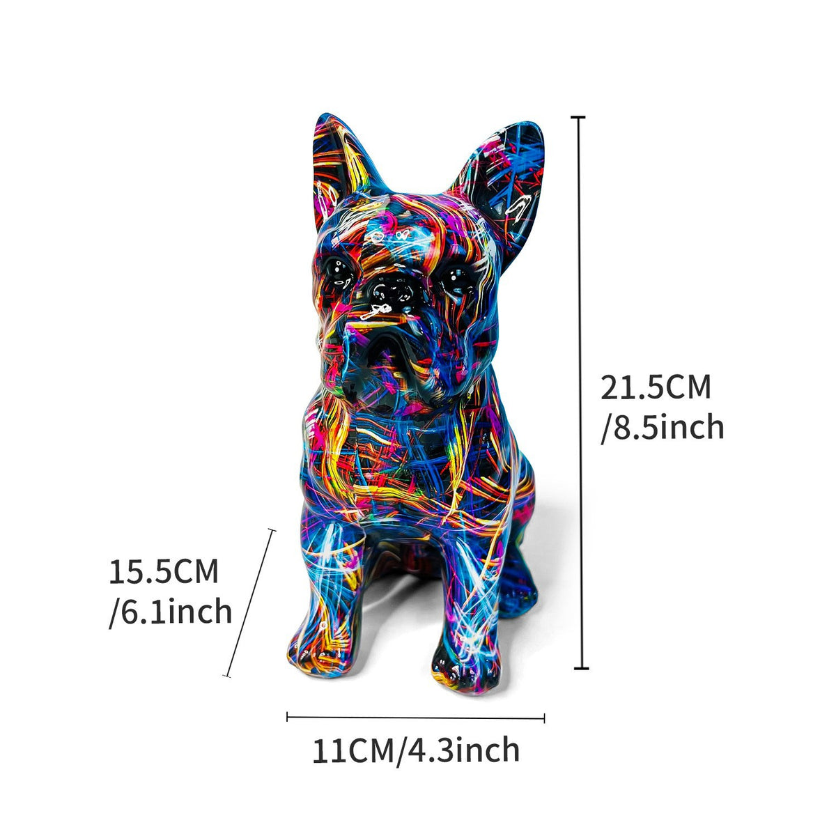Ceramic French Bulldog Statue - Colorful - Frenchie Complex Shop