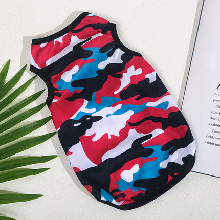 Camouflage French Bulldog Summer Vest - Red / XS - Frenchie Complex Shop