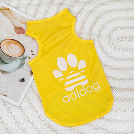 Adidog French Bulldog Shirt Vest - Yellow / S - Frenchie Complex Shop