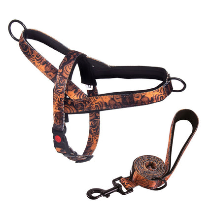 Print No Pull Frenchie Harness - Black / S - Frenchie Complex Shop