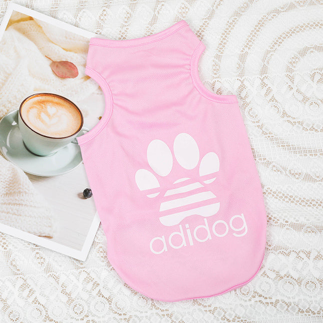 Adidog French Bulldog Shirt Vest - Pink / XS - Frenchie Complex Shop