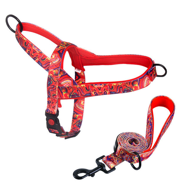 Print No Pull Frenchie Harness - Red / S - Frenchie Complex Shop