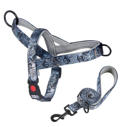 Print No Pull Frenchie Harness - Grey / S - Frenchie Complex Shop