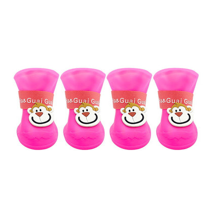 Silicone French Bulldog Boots - Pink / XXL - Frenchie Complex Shop