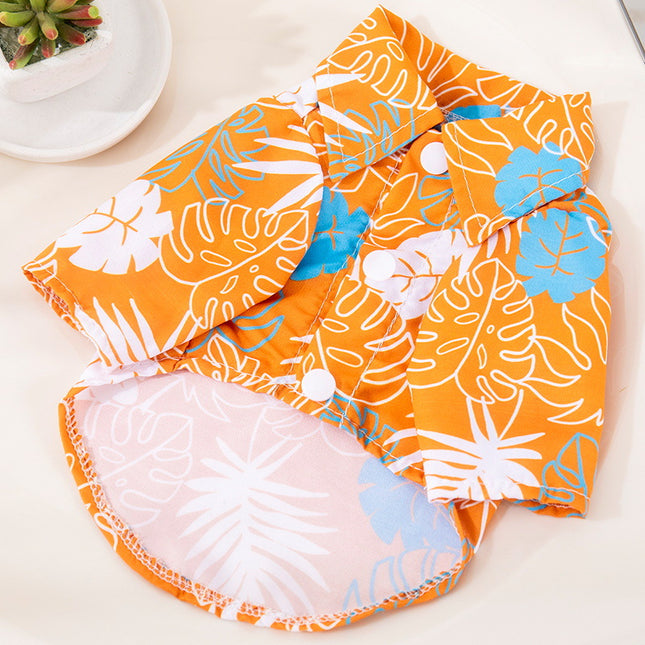 Hawaiian French Bulldog Shirts - Orange / XS - Frenchie Complex Shop