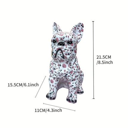 Ceramic French Bulldog Statue - White dots - Frenchie Complex Shop