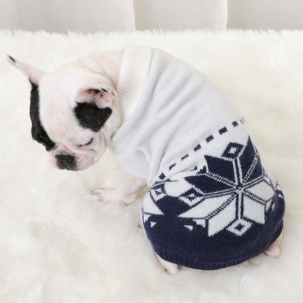 Winter Spirit French Bulldog Sweater - M / Dark blue - Frenchie Complex Shop