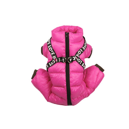 Outdoor Warm French Bulldog Jacket - Rose red / No. 10 - Frenchie Complex Shop