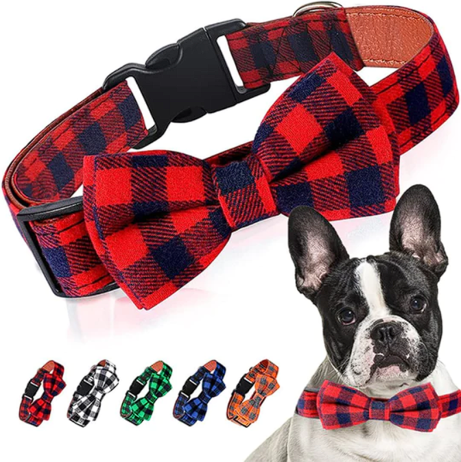Bow Tie Plaid Frenchie Collars - Frenchie Complex Shop