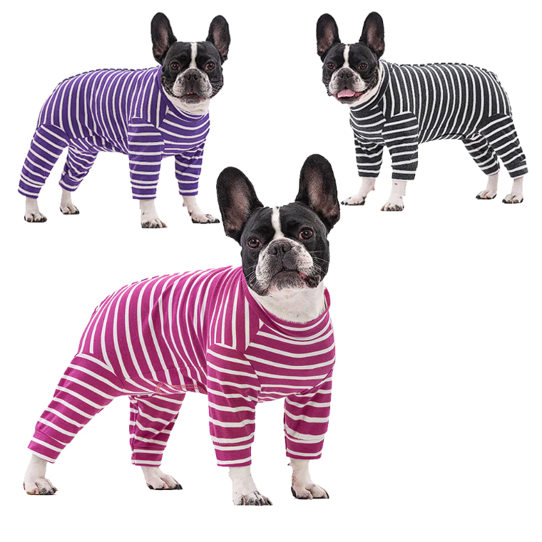 Snug Striped French Bulldog Pajamas - Frenchie Complex Shop
