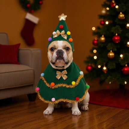 Tree Christmas French Bulldog Costume - Green / S - Frenchie Complex Shop